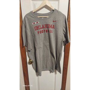 Oklahoma University Sooners Football Nike Dri Fit Tee Men’s 2XL Gray Tshirt
